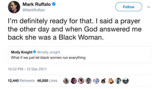 If Mark Ruffalo’s ‘God Is a Black Woman’ Tweet Were a Marvel Movie